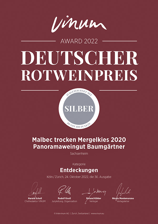 Auszeichnung Deutscherrotweinpreis 2022