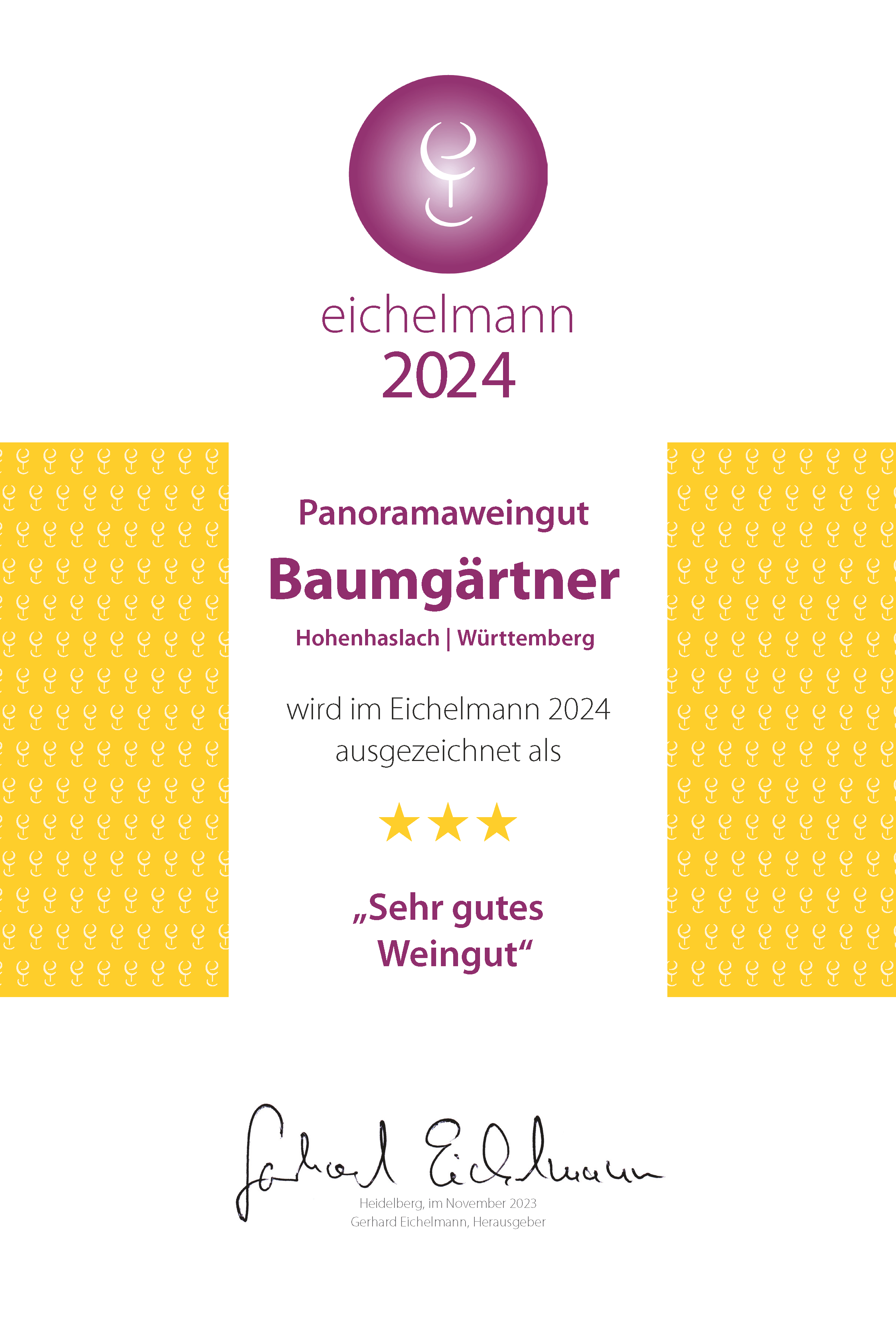 Auszeichnung Eichelmann2024